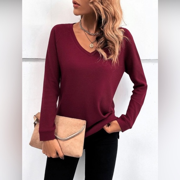 SHEIN Solid Raglan Sleeve Tee Size 6 - Picture 3 of 6